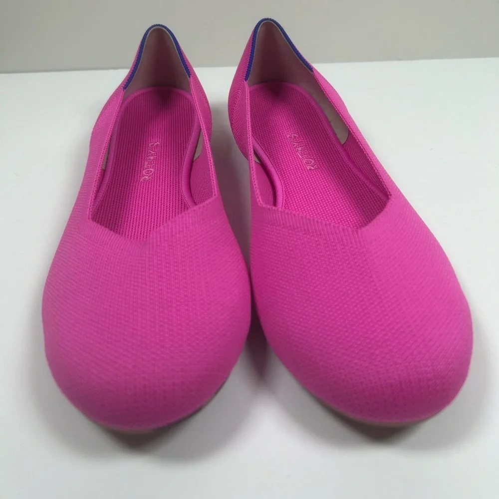 Rothy's Fuchsia Flats with Blue Trim Dragón Fruit - Picture 7 of 11